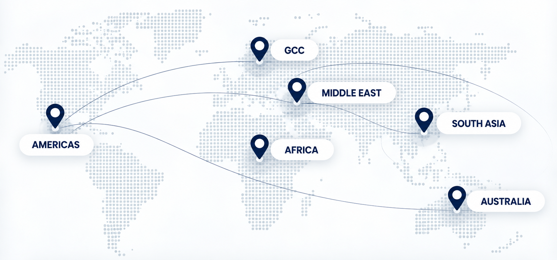 World map showing Axiom Mark's global regional presence